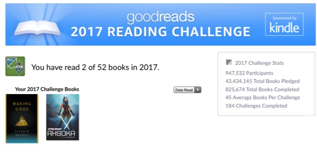 2017 Goodreads challenge on Page & Screen